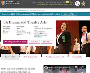 Drama recommends - University of Birmingham