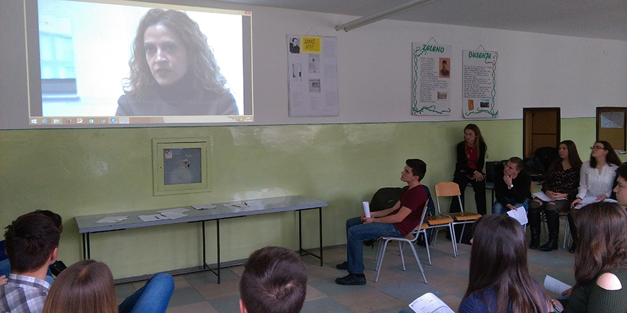 Video being played to young people in Bosnia-Herzegovina