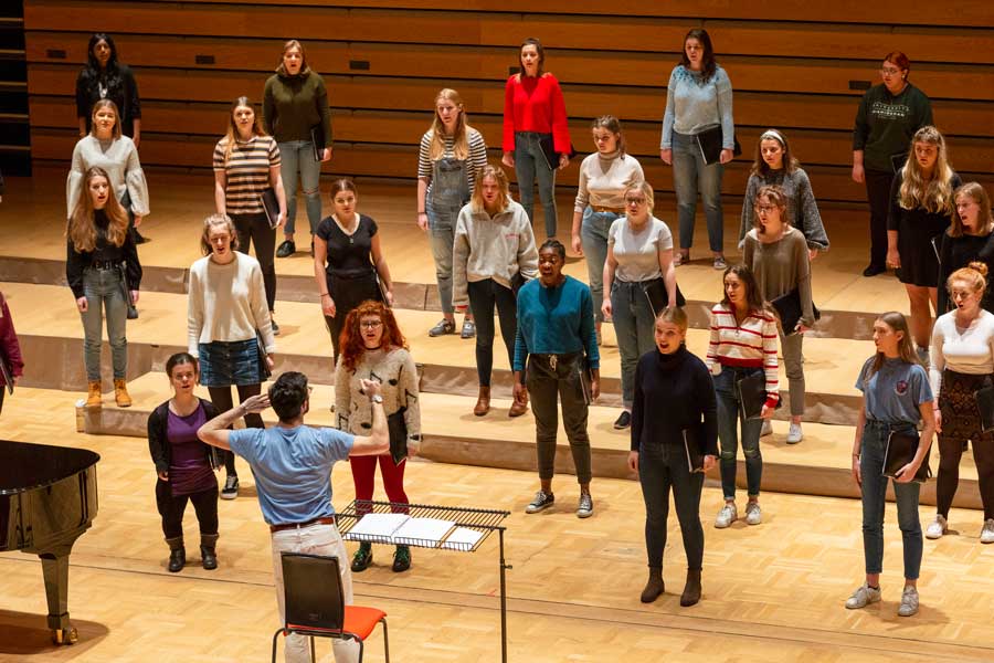 University Women’s Choir in rehearsal with Patrick Barrett