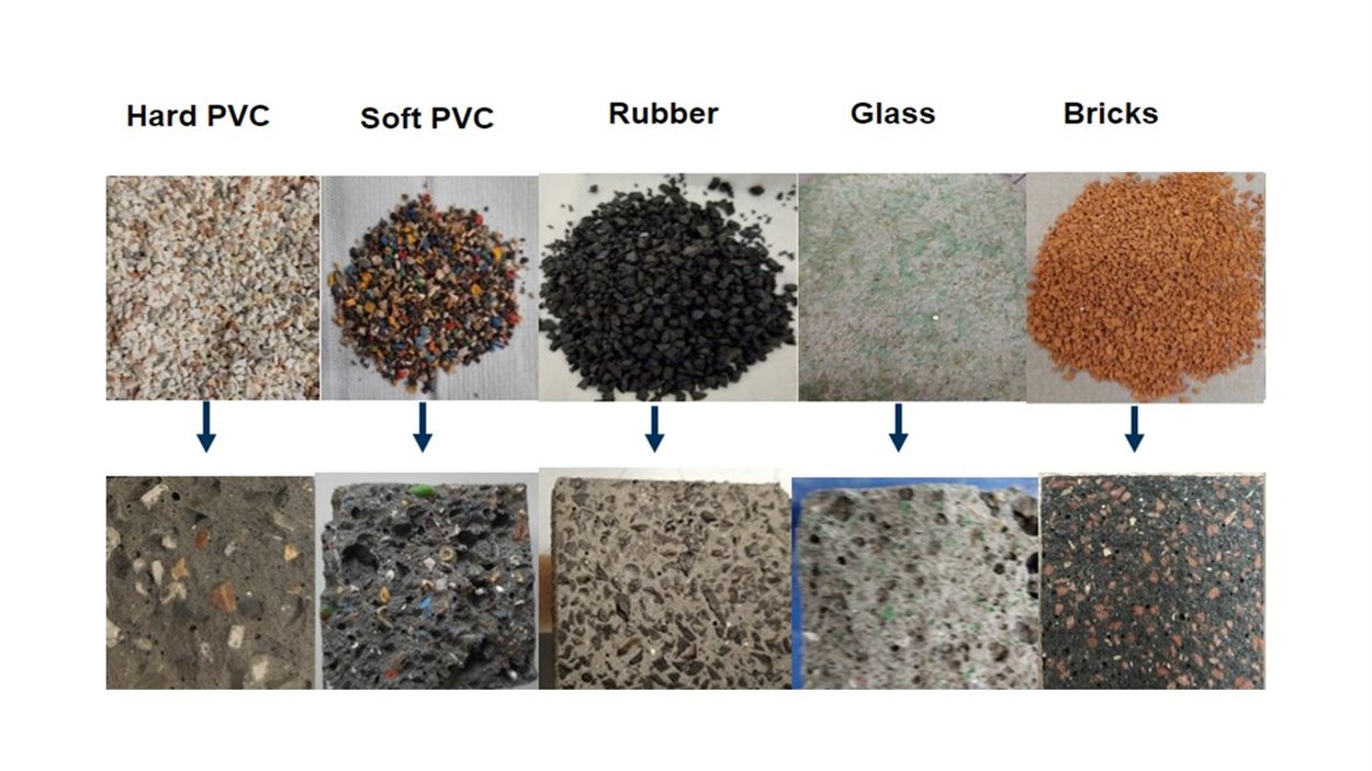 Low-carbon concrete samples