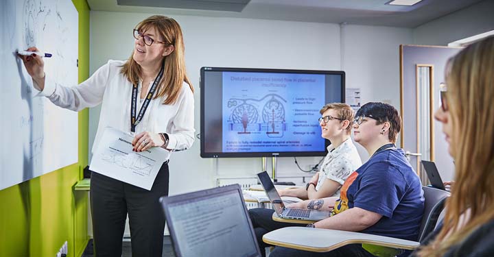 Image of woman teaching in a classroom