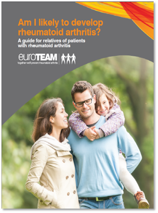 Front page of NRAS guide: Am I likely to develop rheumatoid arthritis? A guide for relatives of patients with rheumatoid arthritis