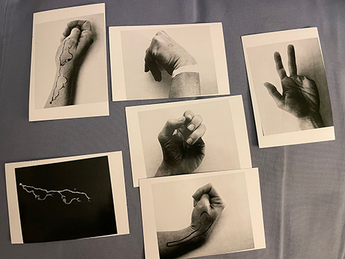 A collection of photographs of hands in different positions.