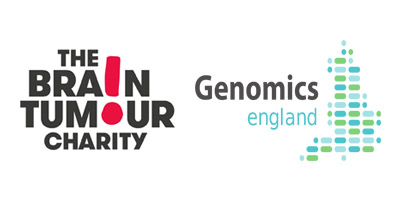 The Brain Tumour Charity and Genomics england logos