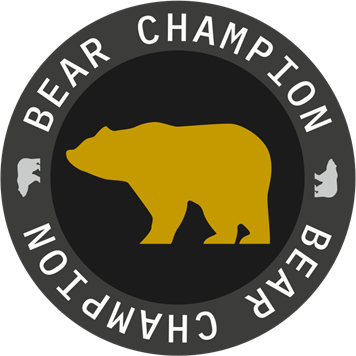 BEAR Champions badge INVERSE (UoB brand conformant)