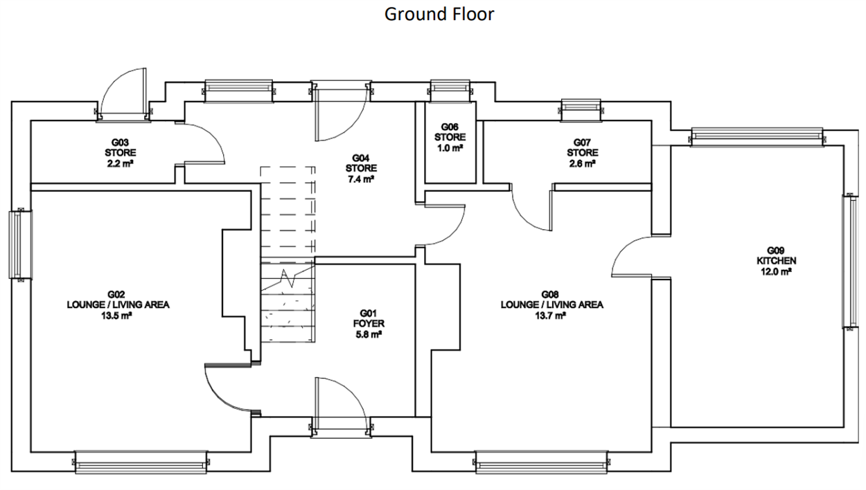 Floor plans showing the ground floor layout and dimensions of Hornton Grange Cottage