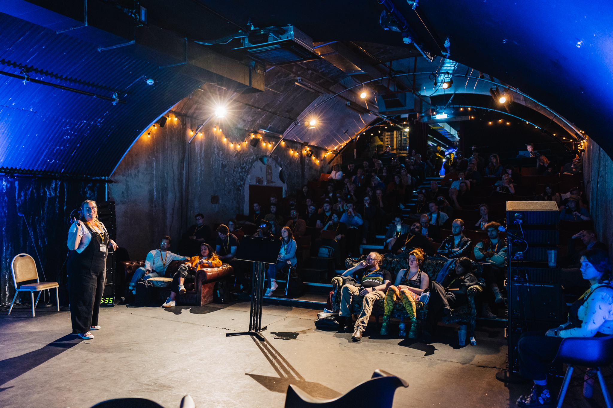 Immersive Experience Network event in an underground theatre space.