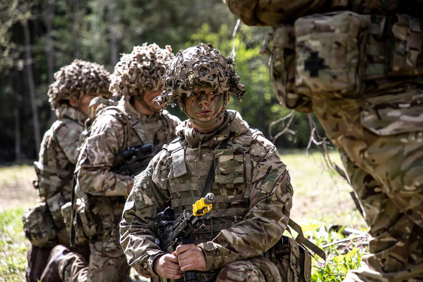 British army personnel taking part in an exercise