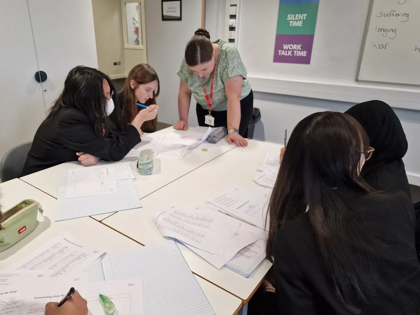 University of Birmingham School students in the translation workshop.