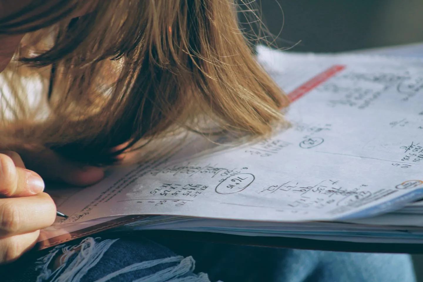 Young student working