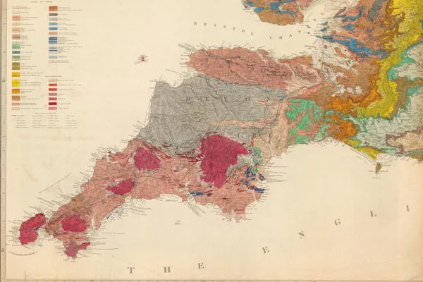 George Bellas Greenough's map showing the southwest of England.