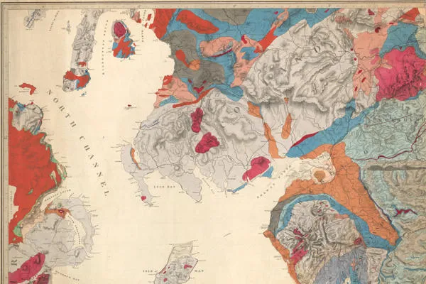 George Bellas Greenough's map showing the northwest of England and southern Scotland.