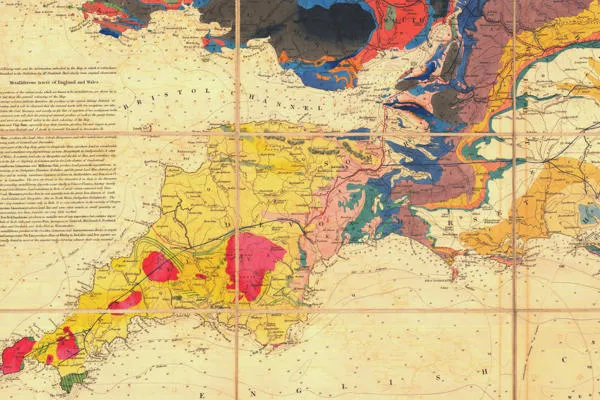 J. & C. Walker's map showing  the southwest of England.