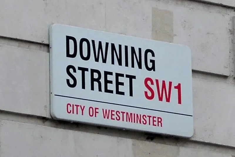 Downing Street SW1 road sign